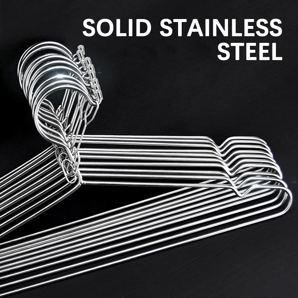 Stainless Steel Coat Hanger Household Multifunctional Non Creases Metal Windproof Hangers For Bathroom Balcony Closet Organiser
