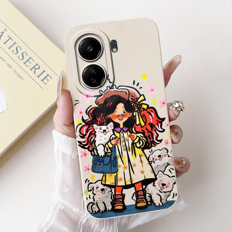 For Xiaomi Redmi 13C Case Cover Popular Flower Bowknot Soft TPU Silicone Shockproof Bumper For Xiaomi Poco C65 Redmi13C 4G Funda