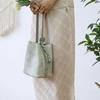 Shiz Madam Elegant Gradation Punching Leather Bucket Bag A42436