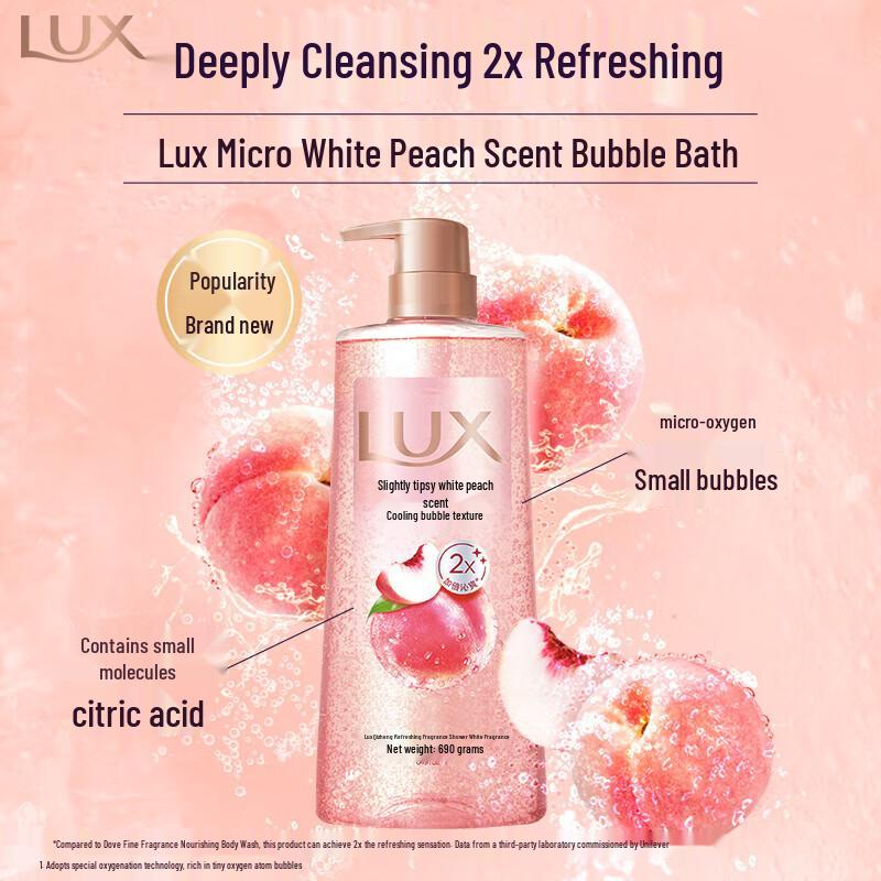 lux Bubble Refreshing White Peach Shower Gel