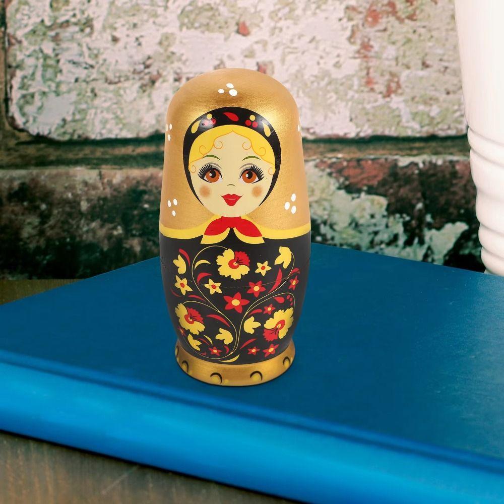 Animals Pattern Animal Russian Nesting Doll Wooden Animal Stacking Dolls  Chidlren Gifts