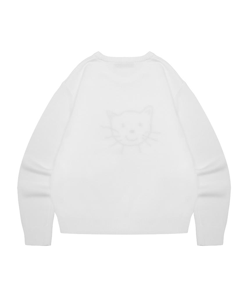 Eolaiteuaenggeul Cat Face Knit (White)