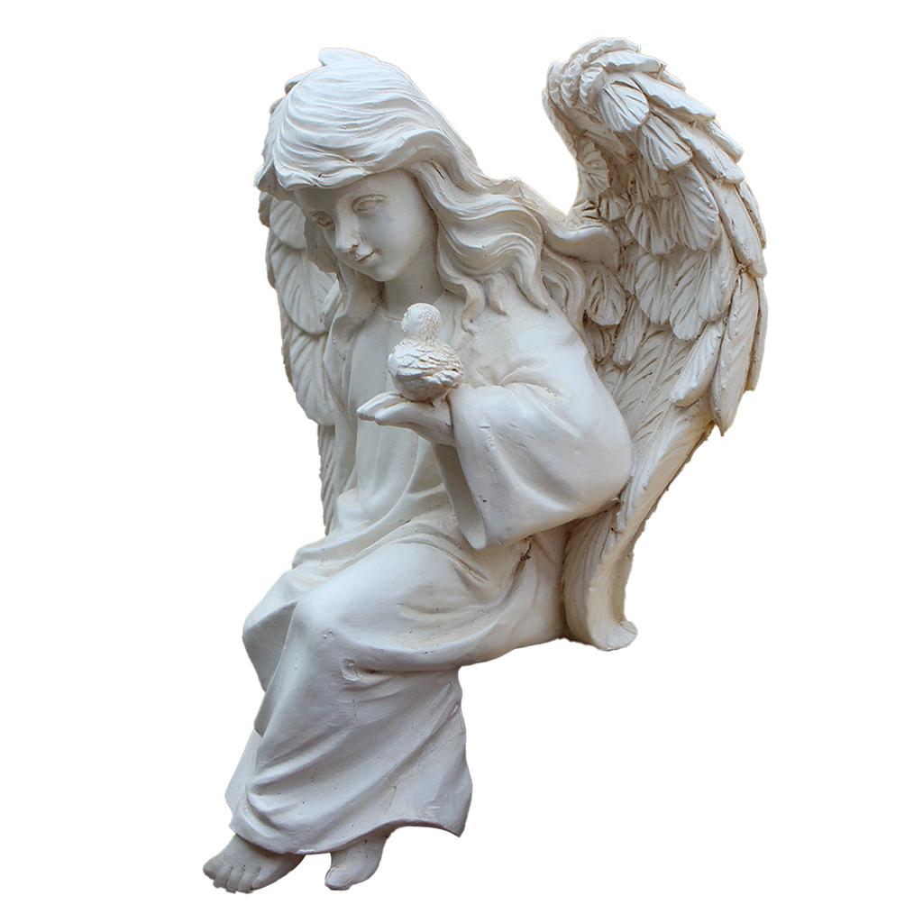 Resin Angle Figurine Delicate Look Angle Sculpture Decoration Ornament for Home Garden Courtyard