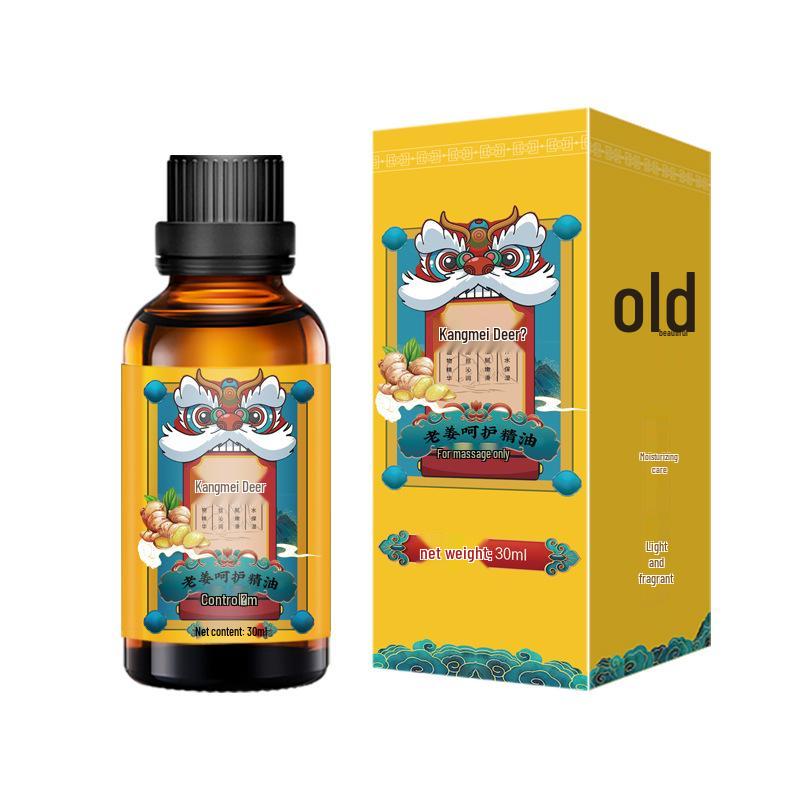 Kang Mei Deer Old Ginger Essential Oil, 30ml - Full Body Massage & Moisturizing Skin Care Oil