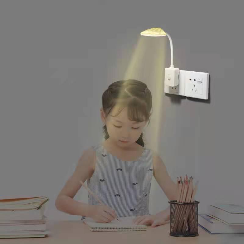 Adjustable Brightness LED Plug-in Table Lamp with Switch for Bedroom and Study