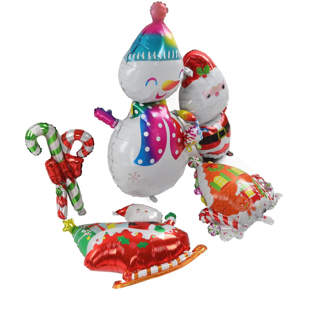 Christmas Foil Balloons Father Christmas Sleigh Father Christmas Snowman Candy House Christmas