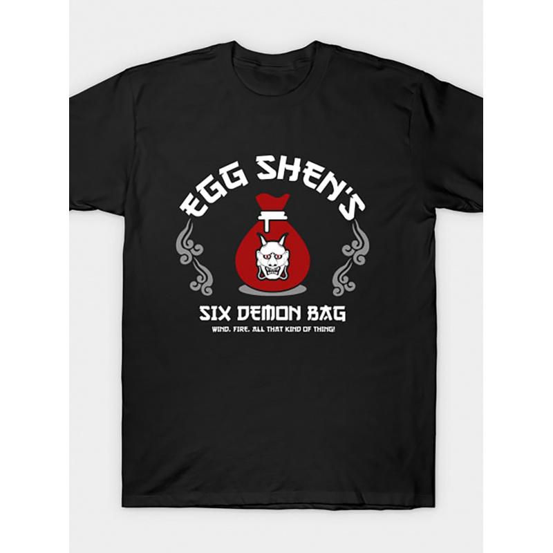 Big Trouble In Little China Tee Big Trouble In Little China Egg Shens Six Demon Bag T-Shirt - Novelty Clothing, Short Sleeves, Shirt for Daily Wear &
