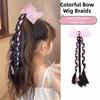 Sweet Hair Rings Ponytail Boxing Braid Twist Long Braids Hair Tie Colorful Bow Wig Braids  Kids