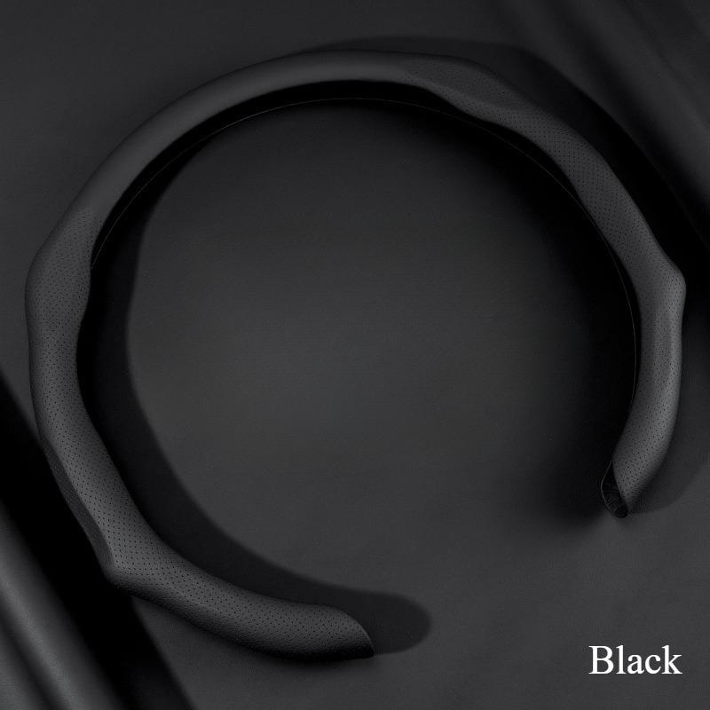 38cm Breathable Suede Steering Wheel Cover Non-Slip Sweat Absorbing All-Season Sports Car Handle Cover for Men & Women