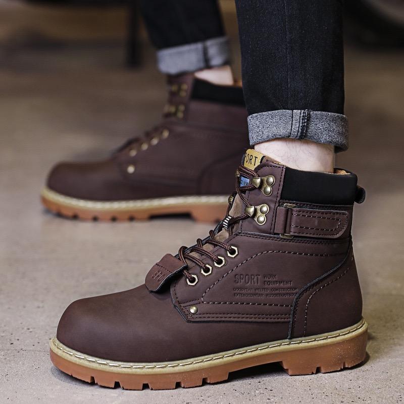 High Quality Boots for Men Classical Outdoor Casual Comfortable Walking Shoes High-top Non-slip Snow Boots Men Botas Para Hombre