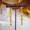 Luxury Shiny Rhinestone Long Tassel Dangle Earring for Women Gold Color Square Crystal Fringe Drop Earring Wedding Party Jewelry