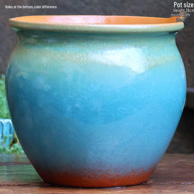 Vaso per Succulente in Ceramica Grezza Fatto a Mano - Fioriera Orchidea Intagliata con Ampia Bocca
