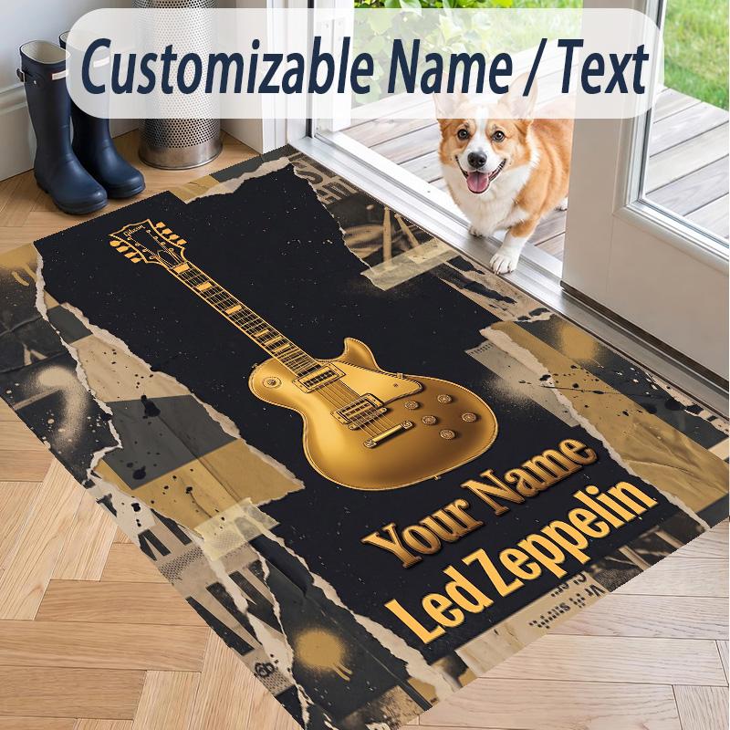 Custom Text Printed Rug Led Zeppelin Non Slip Floor Carpet For Home Room Decor