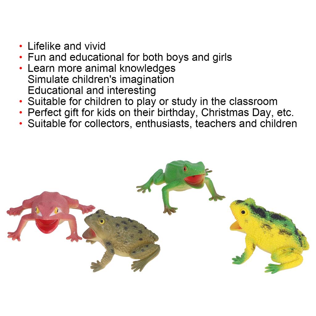 4pcs High Simulation Toad Model Bright Color Toad Toy Set Tricky Squeeze Toad Toys for Children