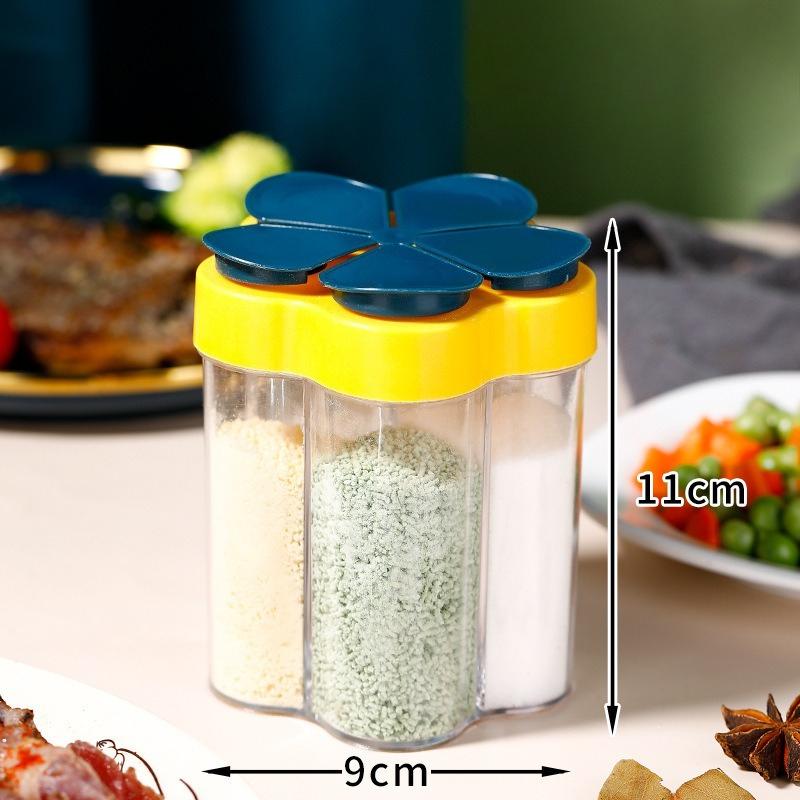 5-in-1 Seasoning Jar Airtight Travel Spice Container Clear Easy Cleaning Portable Convenient Seasoning Container Camping Gadget