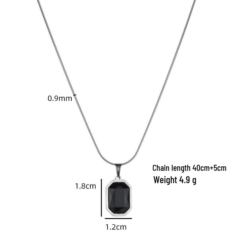 Simple Fashion Double Layer Heart Clavicle Necklace: Hip Hop Style Stainless Steel Geometric Pendant