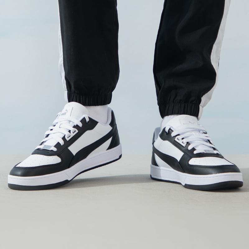 Puma Caven 2.0 Lux Black White Unisex Sneakers Silver 395016-04