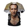 Maglietta Grafica Divertente con Faccia di Nicolas Cage per Uomo T-Shirt 3D Stampa Divertente T-Shirt Moda Streetwear Top Magliette Estive