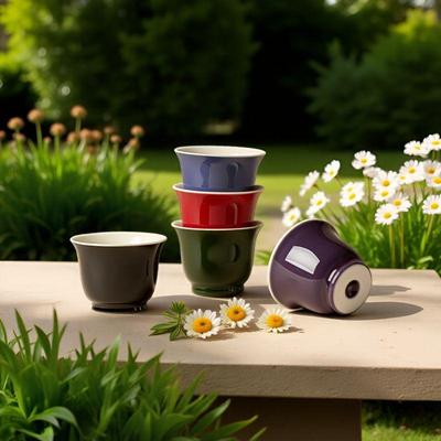 Women's Boutique Colored Glaze Ink Teacup Set: Ceramic Kung Fu Tea Tasting Cup for Guests