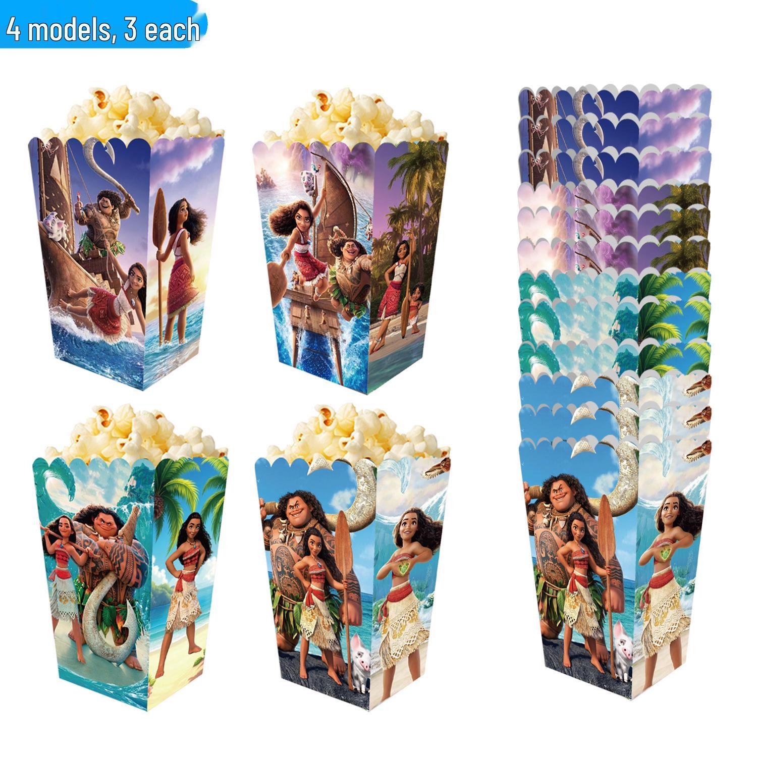 In-stock Moana-themed foldable popcorn, chicken, or candy snack box.