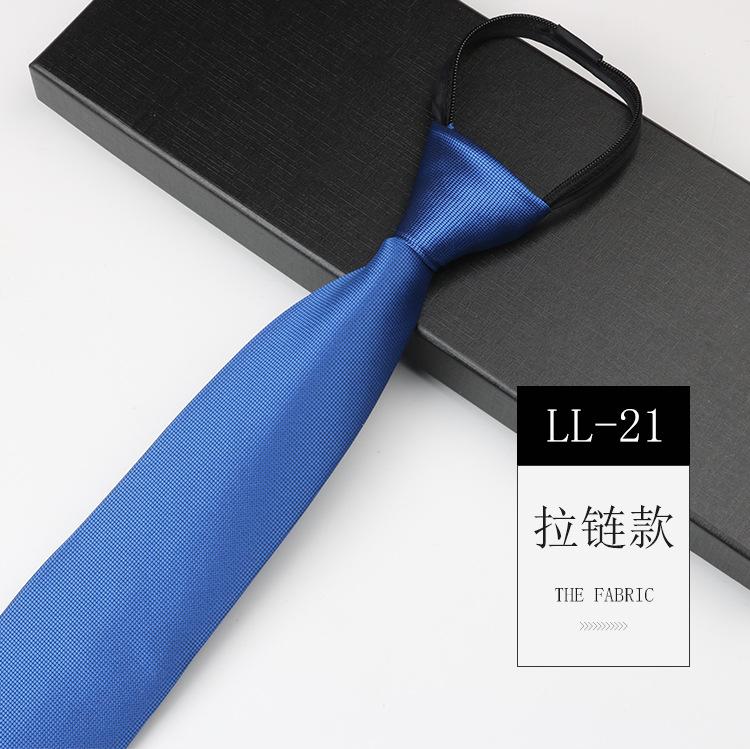 Tie Men'S, Business Zipper Work Security Shirt Striped Red Blue 8Cm Knot Free Easy To Pull