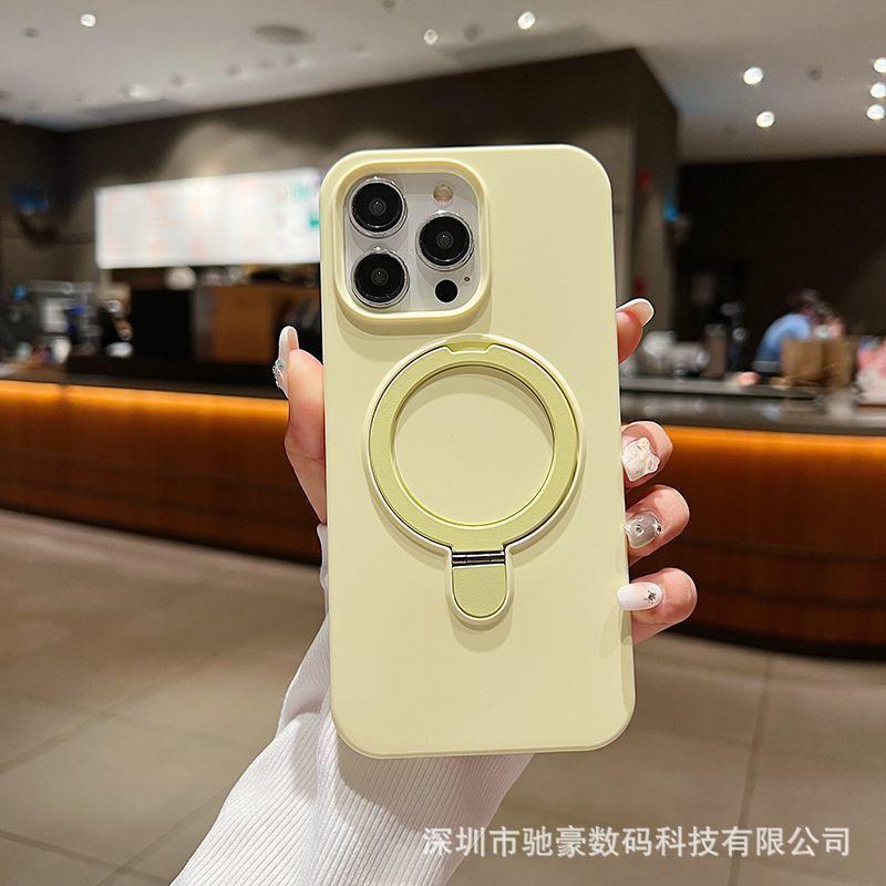 Applicable to iPhone17promax liquid silicone magnetic suction bracket mobile phone case Apple 16 skin feeling all-inclusive anti-drop cover