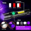 7-Function USB Rechargeable Magnetic Flashlight with Fluorescent Detection: Includes Red, White, Purple, and COB Strong Light with Focus.