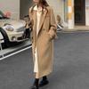 LYRIA Solid Color Polo Neck Turtleneck Dress, New Autumn and Winter Style, Suitable for Overcoats, Long Knee-length Loose Thick Knitted Sweater Dress.