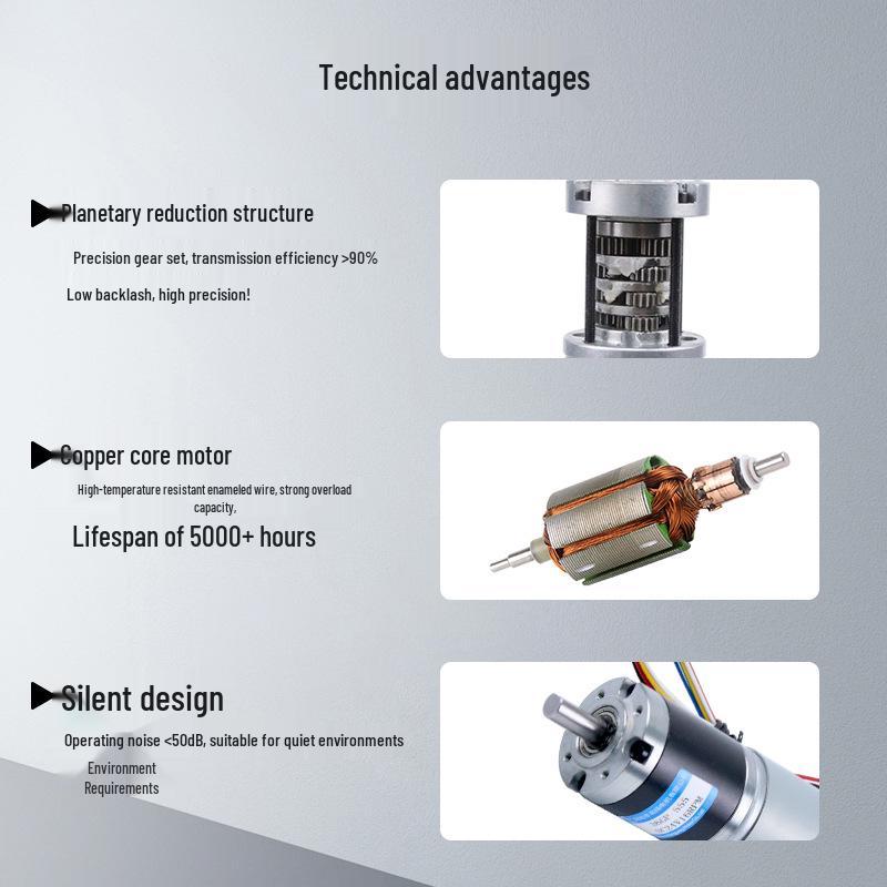 Mingyang 12V/24V High Torque Mini DC Geared Motor with Encoder and Planetary Gearbox
