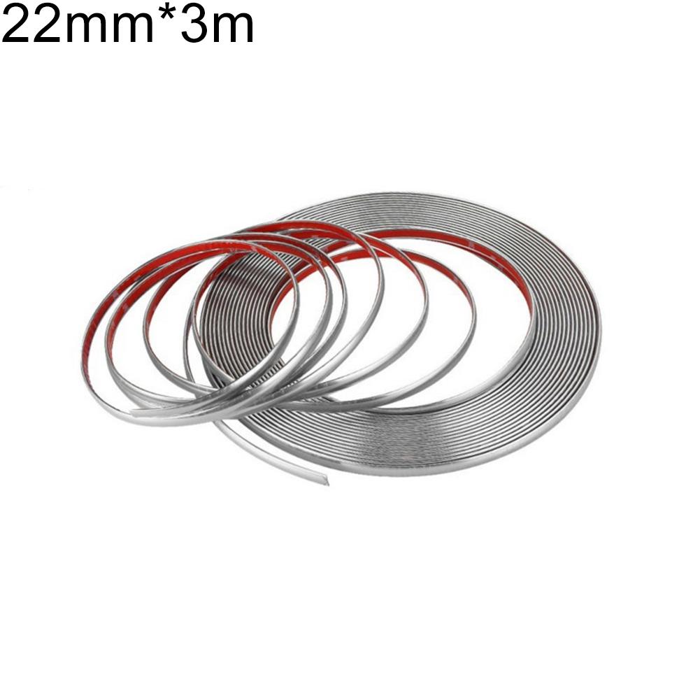 

Cars Auto Parts Chrome Car Ornamentsation Styling 18mm Moulding Trim Strip 22mm Universal 15mm 6mm Width 22mm & 3