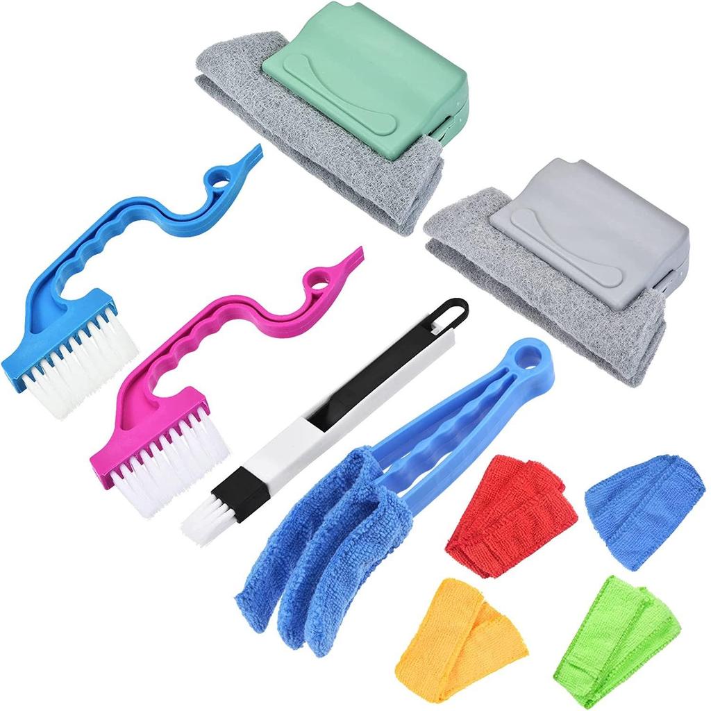 Removable Washable Dusting and Slit Cleaning Brush Set for Air Conditioner Vents, Blinds, and Windows