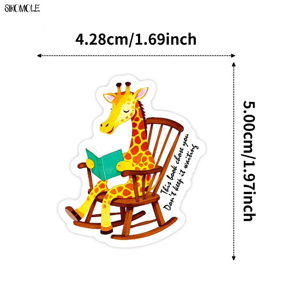 103056Pcs Cartoon Animals Reading Stickers Aesthetic Diy Scrapbook Laptop Stationary Suitcase Car Decals Graffiti Sticker Toy