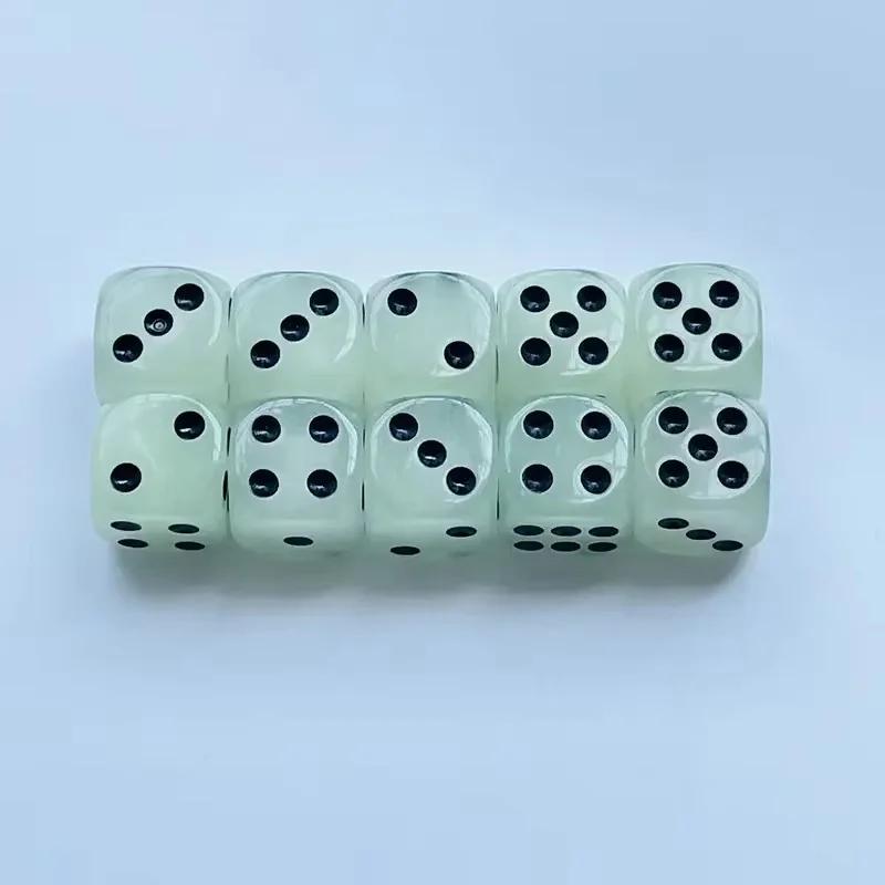 10pcs/set Luminous Dice,Circular Black Dot Dice, Nightclub Bar KTV Boutique Entertainment Luminous Dice Set белый