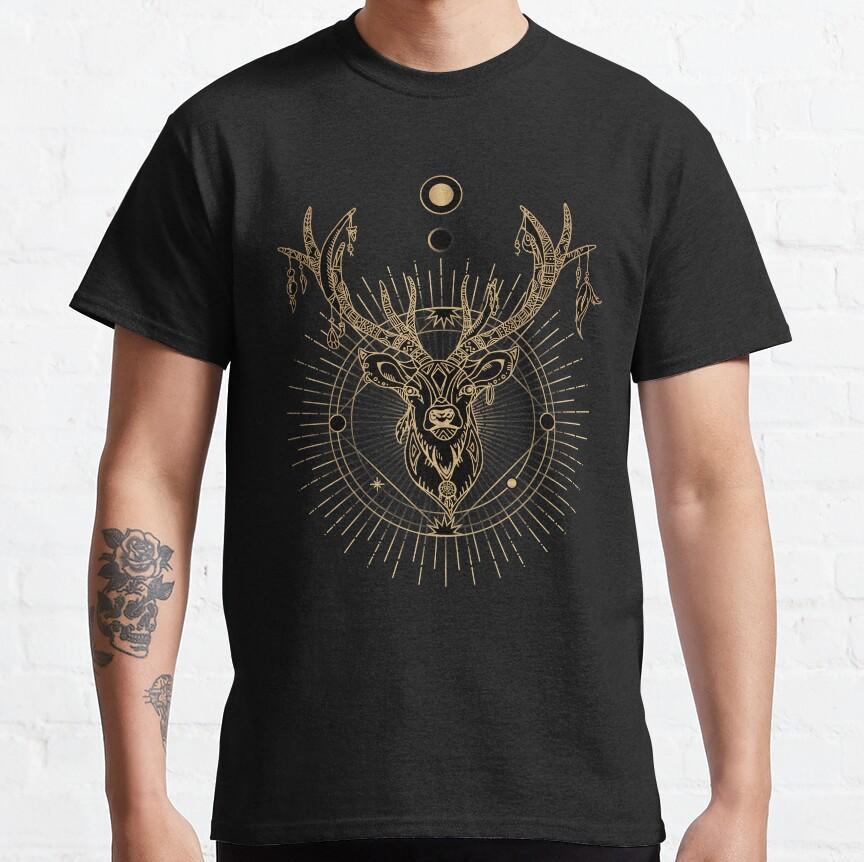 Aum Mandala Sacred Geometry T-Shirt for Men Spiritual Magic Zen Symbol 100% Cotton Printed T Shirt for Man Plus Size Clothing