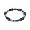 Jbans Classic Silver Black Mix Couple Bracelet (C1902-Ac490Bk)