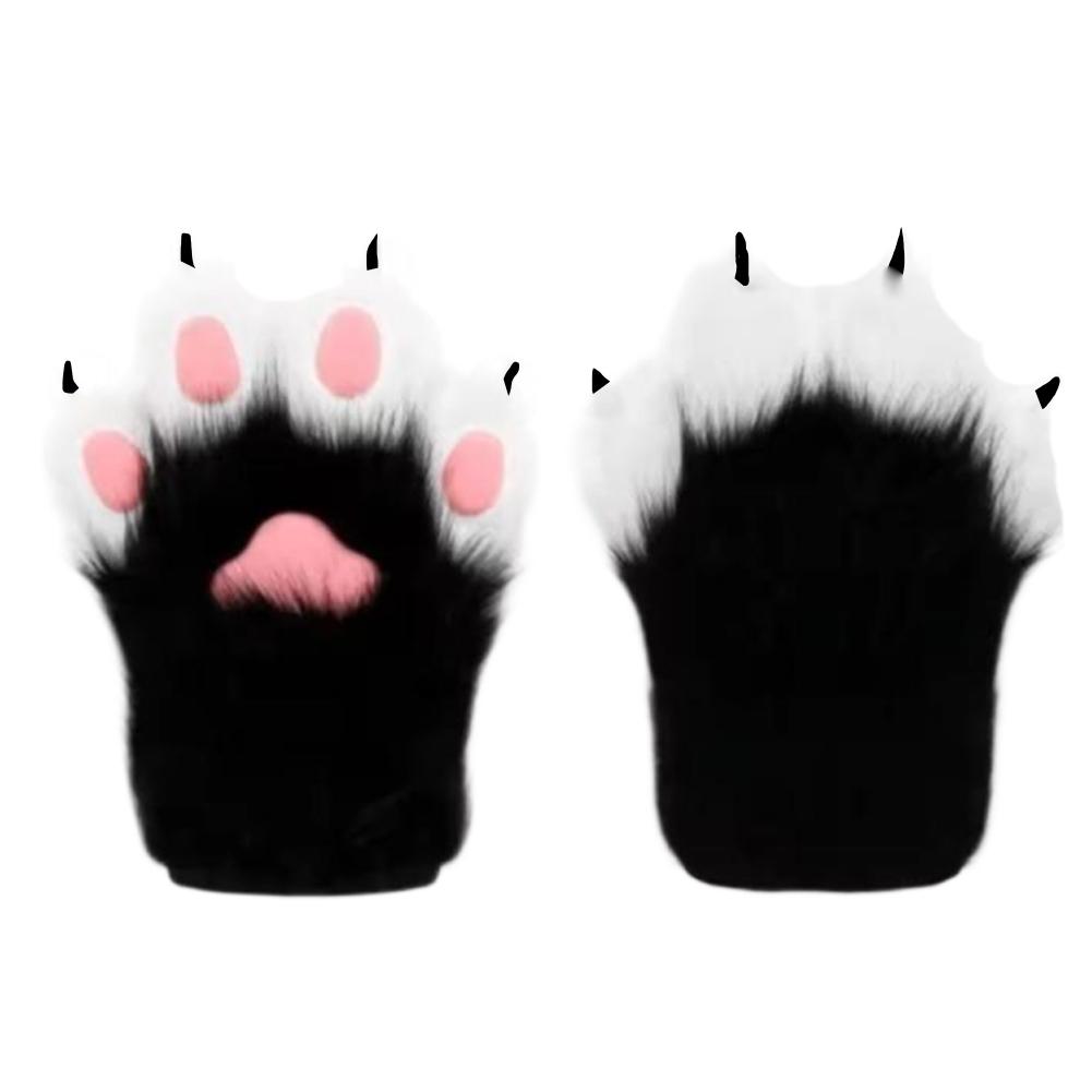 Kawaii Cartoon Cosplay Kostüm Handschuhe Fellige Fursuit Kigurumi Plüsch Katzenpfoten Handschuhe Verdicken Warm Katzenklauen Fäustlinge Geschenke
