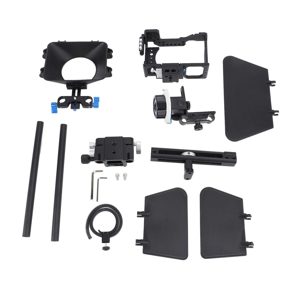 Photography Light Camcorder DSLR Rig Camera Cage with Follow Focus Matte Box for A6300 Camera Aluminum Alloy