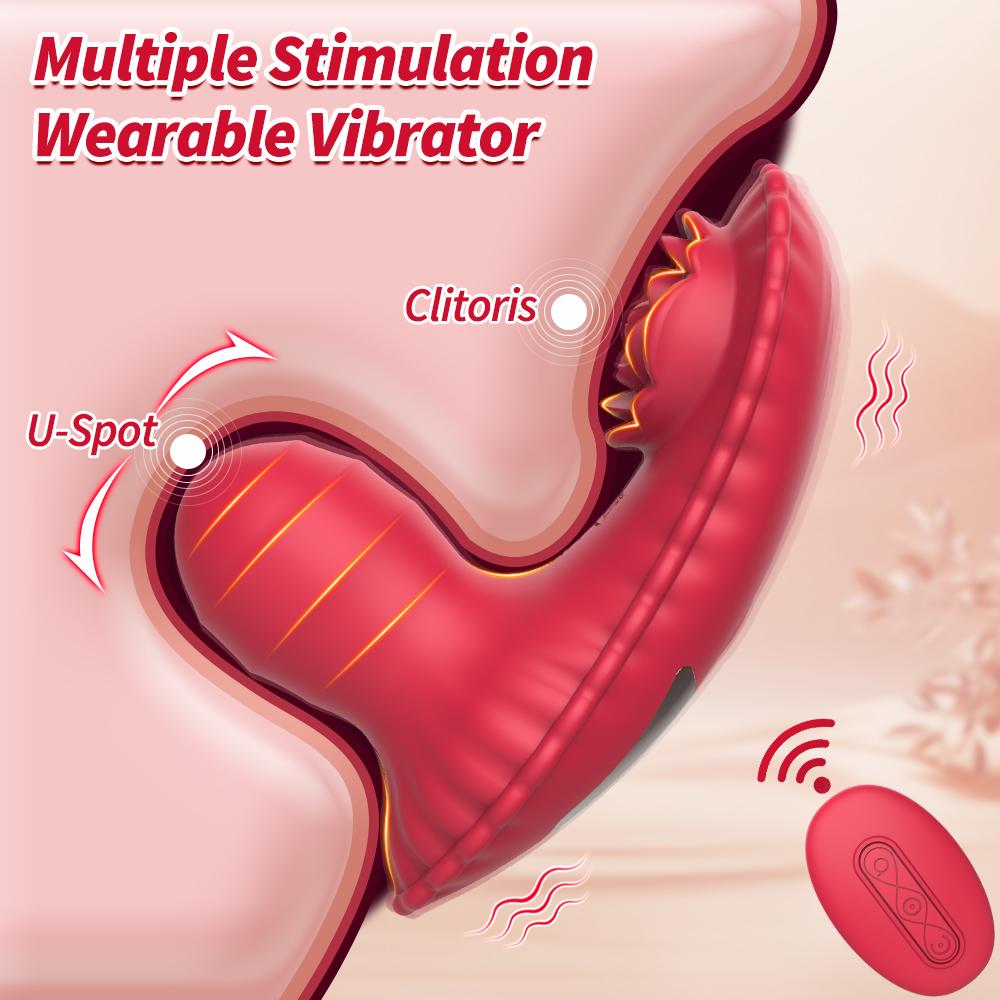 Remote Control Dildo Rose Vibration 2 In 1 Vibrator 10 Vibration Modes Wearable Adult Female Orgasmic Toys Adult Sexy Toys 18+