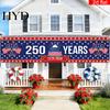 Independence Day Banner 250th Anniversary 6.5x1.5ft 250 Years of Freedom American Patriotic Decoration 1776-2026 Waterproof USA Porch Sign for