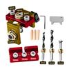 Woodworking 3 In 1 Dowelling Jig Kit Adjustable Pocket Hole Jig 6/8/10/12/15mm Drilling Guide Tenoning Pin Hole Puncher Locator