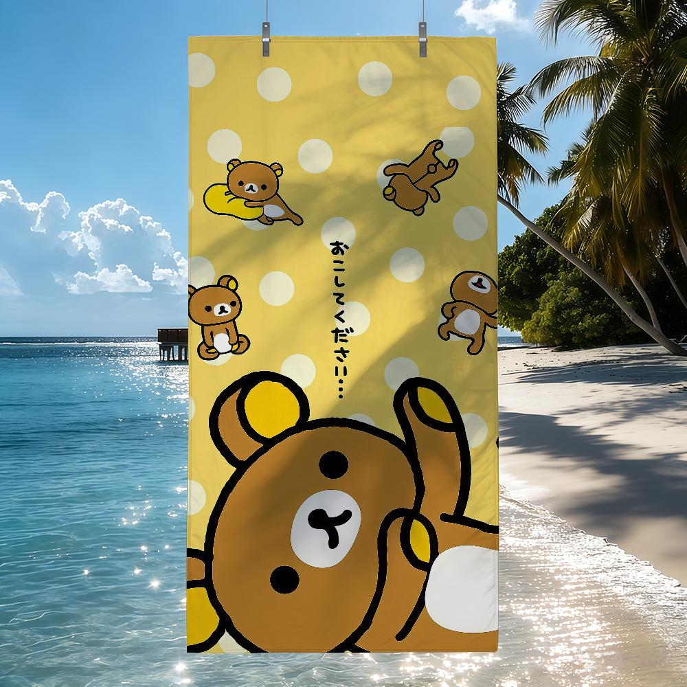 

Cartoon R-Rilakkuma cute kawaii Towel Quick Drying Beach Towels Are Suitable For Swimming Pools Camping Yoga And The Gym W30*H60(CM)