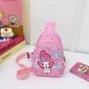 Sanrio Kuromi Cartoon Kids Chest Bag With Breathable Nylon For Daily Use