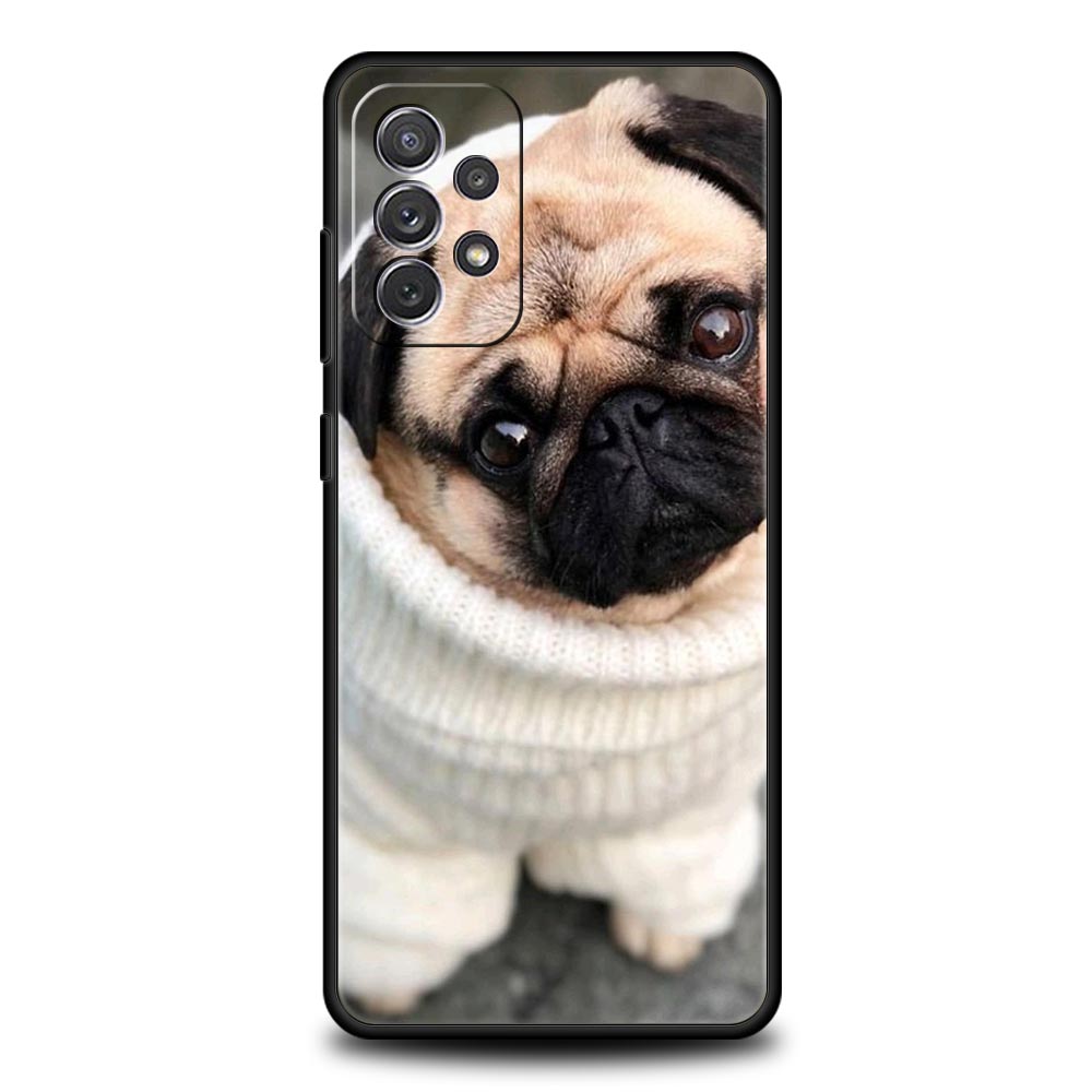Cute Pug Dog Phone Case for Samsung A51 A71 A21S A12 A11 A15 A25 A31 A41 A23 A33 A53 A73 A03S A05S A13 5G A35 A55 Cover