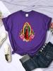 Casual Woman T-Shirts Our Lady Of Guadalupe Print Tee Clothing Street Creativity Tops Fashion Short Sleeve Breathable Streetwear