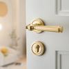 Bedroom Wooden Door Lock, Retro Split American Style Silent Handle Lock