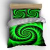 Elegant Green Spiral Design Set Exquisite Three-Piece Bedding Set Gift For Kids And Adults