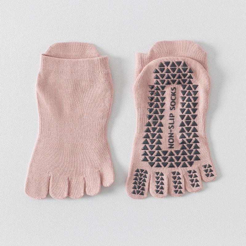 Women's Non-Slip Cotton Yoga Toe Socks for Pilates, Fitness, and Indoor Sports