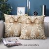 1 Pieces Elegant Patterned Pillows with Ribbon Bow Decor Polyester pillowcase, sofa decorative cushion cov Headboard Pillow