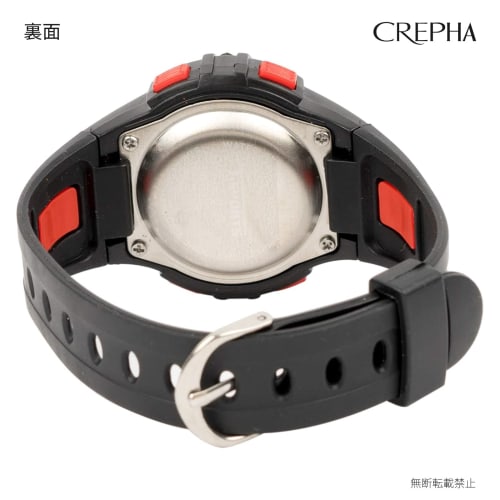 Klefer Men's Digital Watch, Waterproof, Stopwatch, Urethane Strap, Black, TS-D159-RD