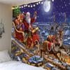 Tapisserie de Noël Home Decor Tapestry Santa Claus Printed Polyester Tapestry Living Room Room Wall Decor Backdrop Fabric